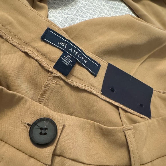 J&L ATELIER Pleated Straight Leg Trousers High Waisted Large / Size Small - Picture 2 of 4